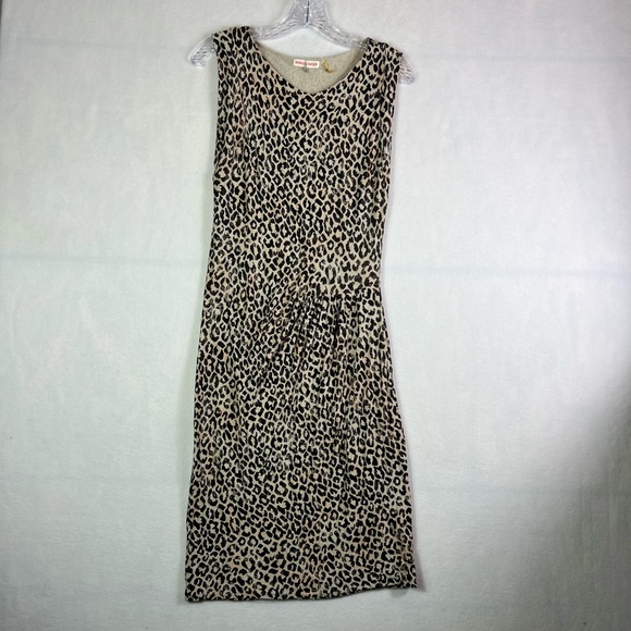 Rebecca Taylor Leopard Print Knit Ruched Dress - Picture 1 of 8